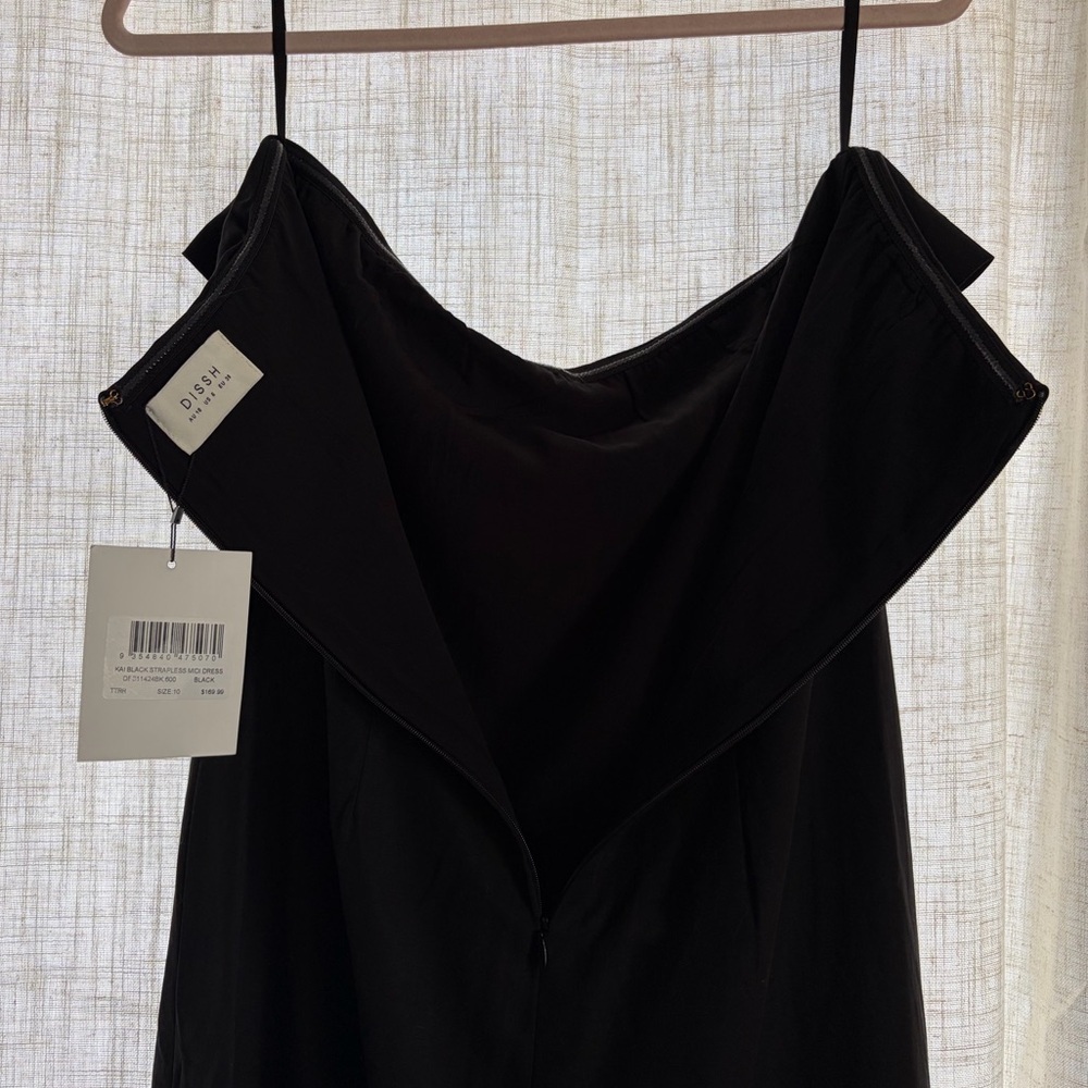 NWT DISSH Kai Strapless Midi Tube Dress Black Column Size 6 - Picture 5 of 15